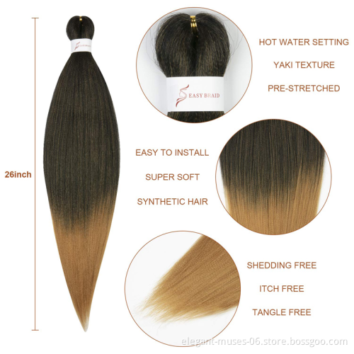 New Arrival Best Hot Water Set Pre Stretched Ez Barids Queen B Xpression Synthetic Prestretched Easy Braiding Hair Extensions